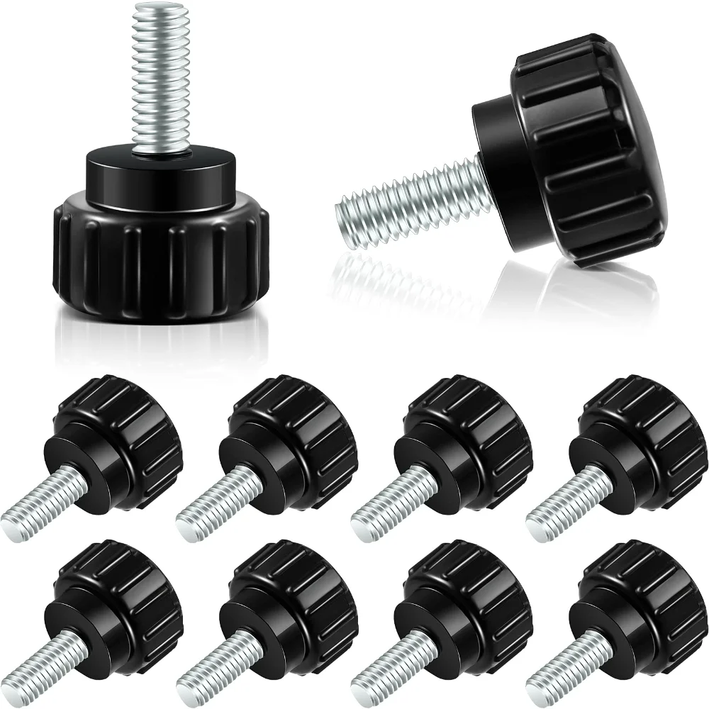 Knurled Thumb Screws, 10 pcs, Black