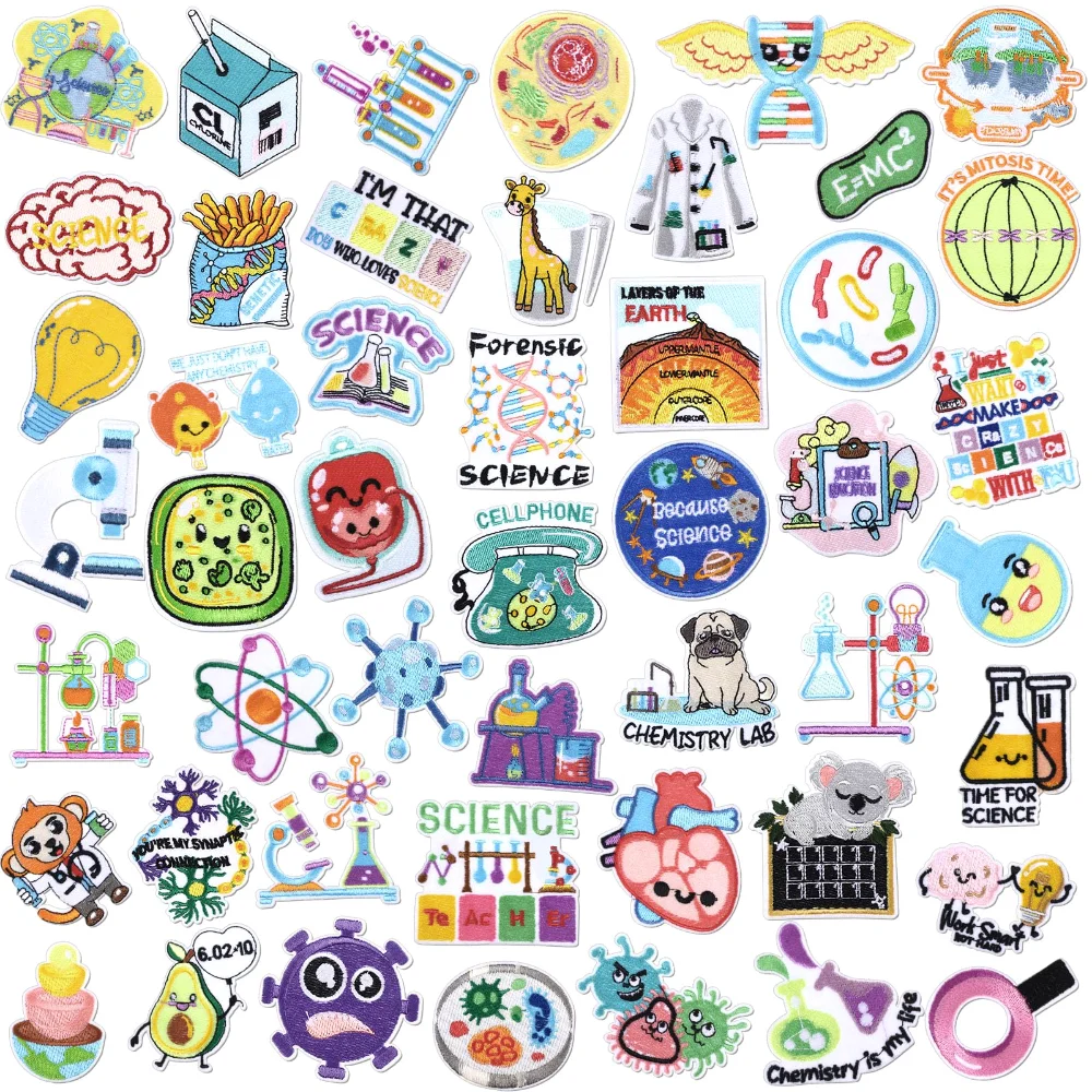 Science Iron-On Patches, 48 pcs