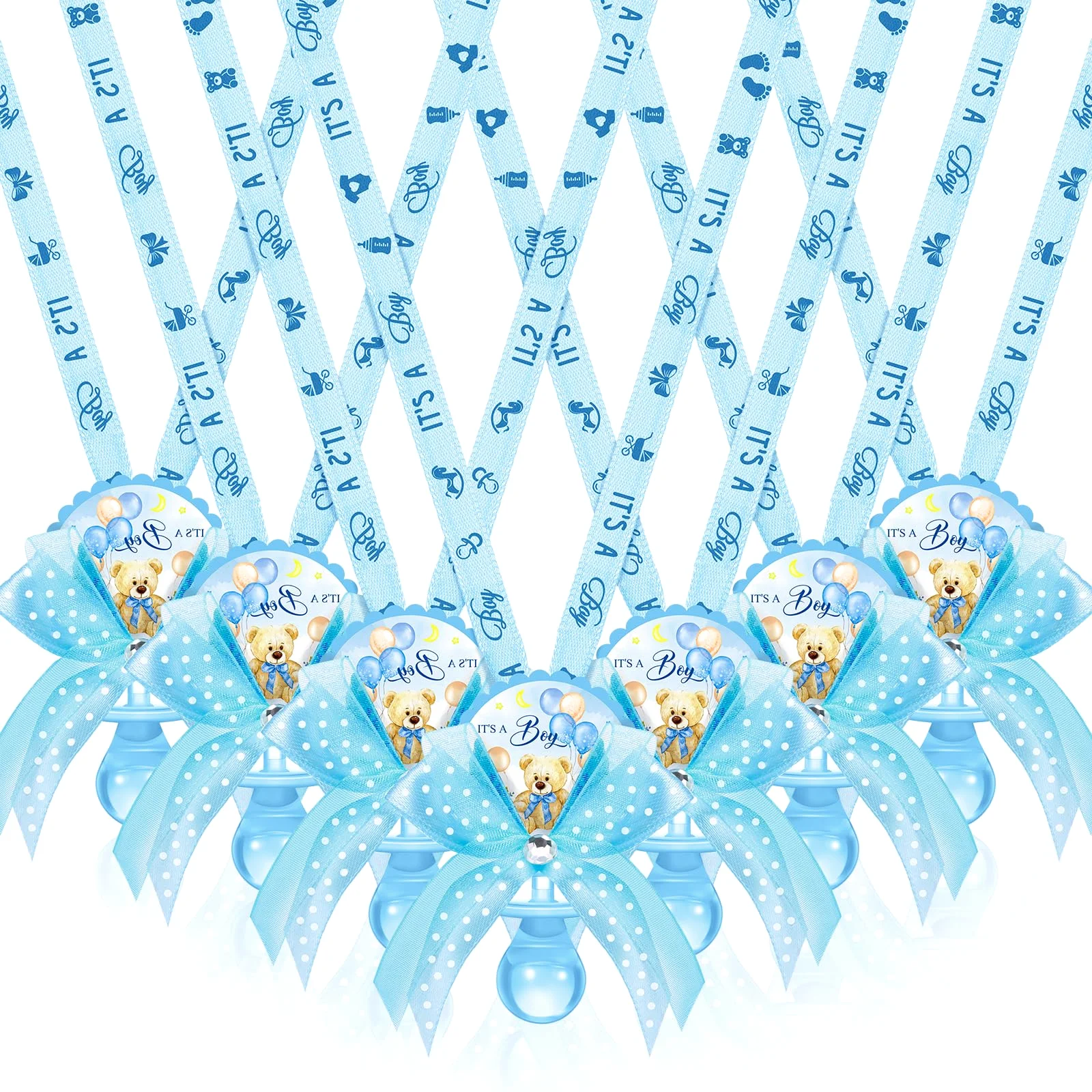 Pacifier Necklaces, 36 pcs, Blue