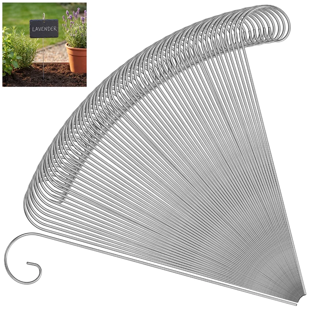 Plant Label Hooks, 60 pcs, Silver