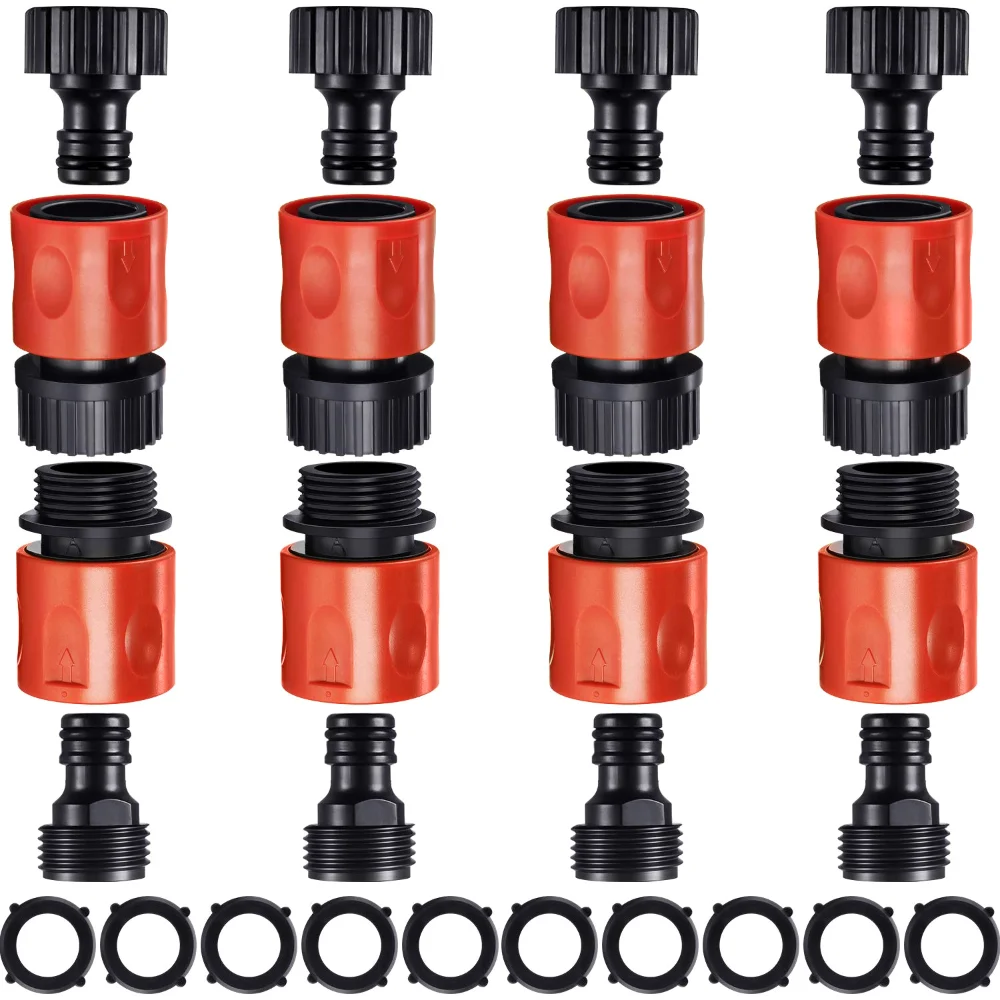Hose Quick Connectors, 16 pcs, Black