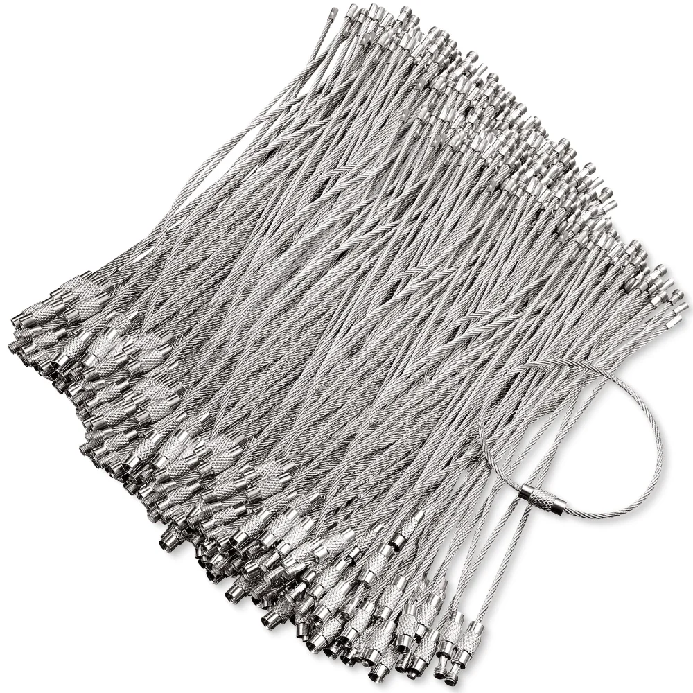 Wire Keychain Cables, 300 pcs, Silver