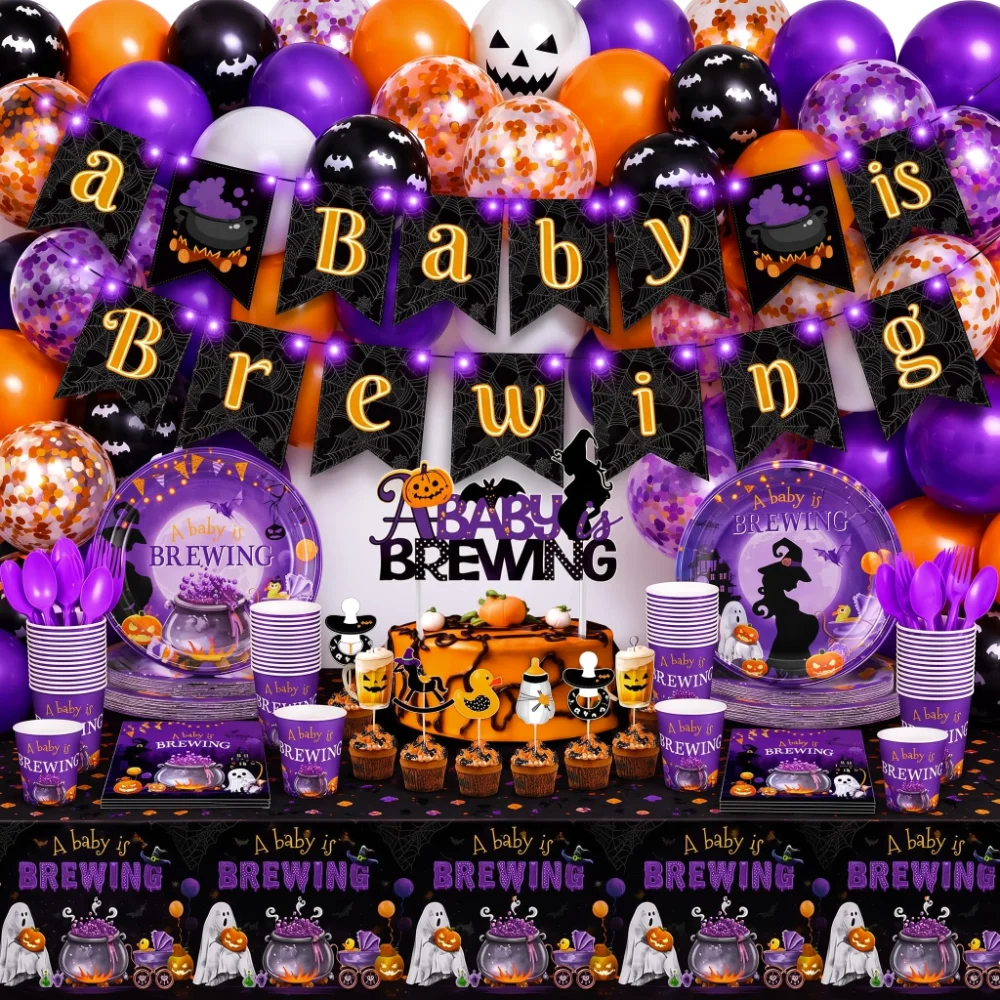 Halloween Baby Shower Kit, 278 pcs, Black