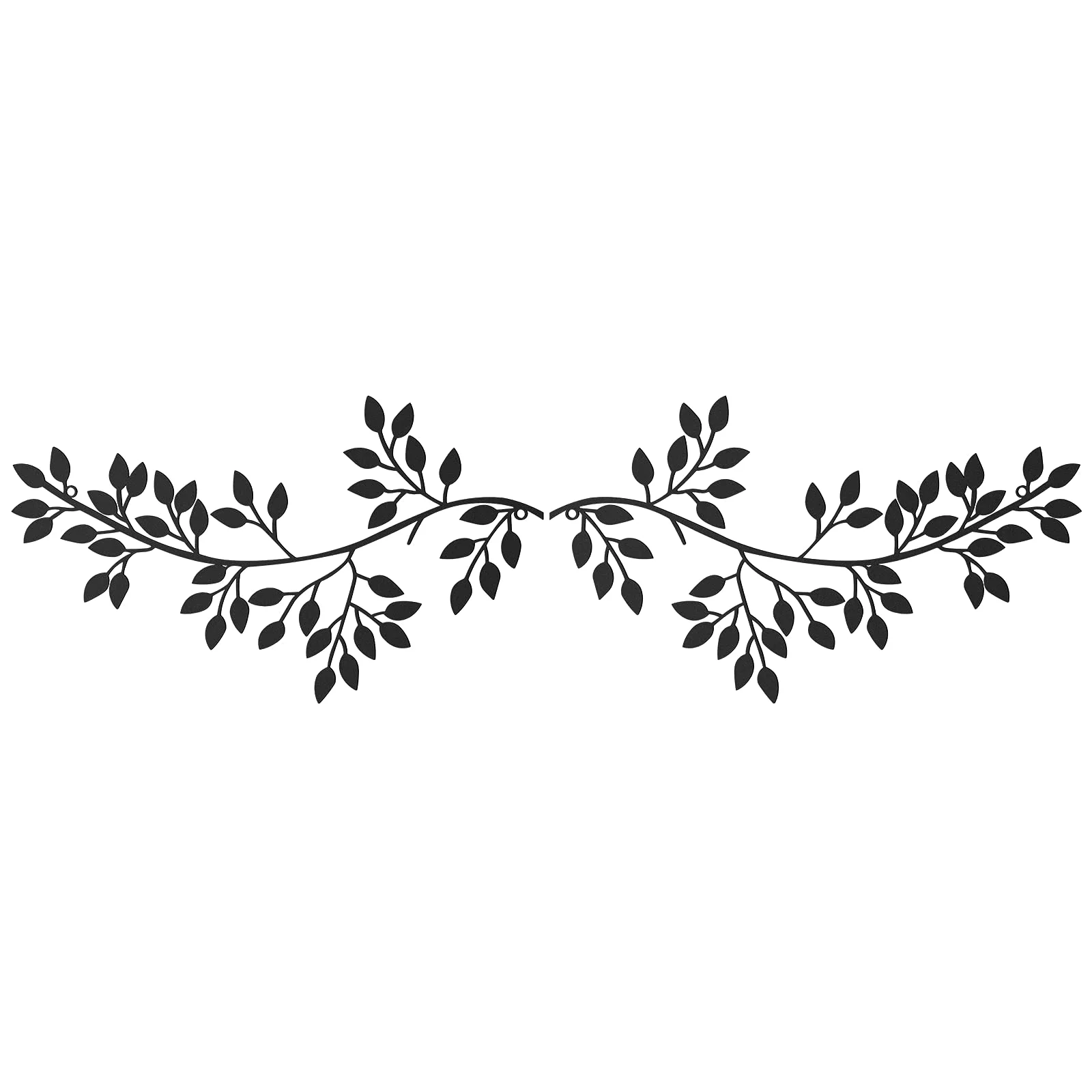Metal Leaf Wall Art, 2 pcs, Black