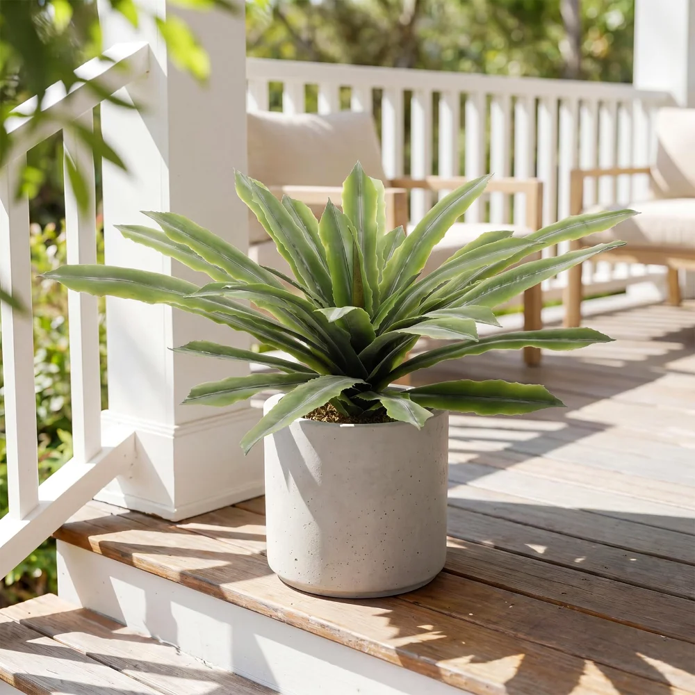 Faux Agave Plants, 2 pcs, Green