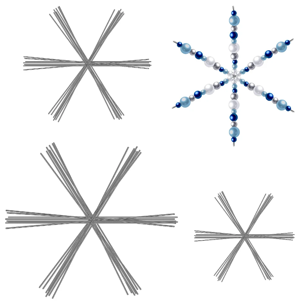 Snowflake Wire Forms, 24 pcs, White