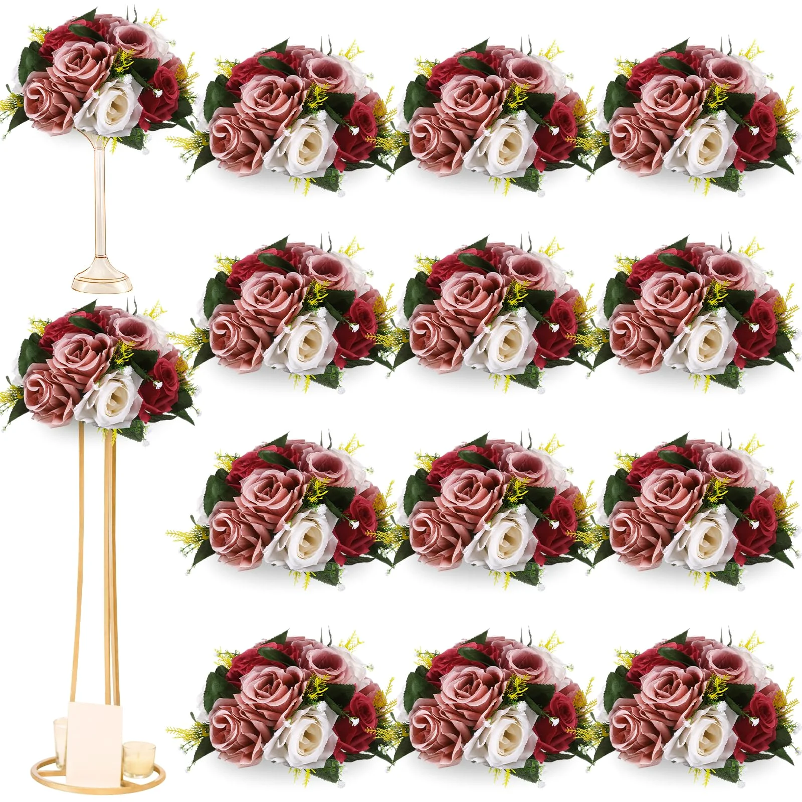 Rose Flower Balls, 12 pcs, Creamy White