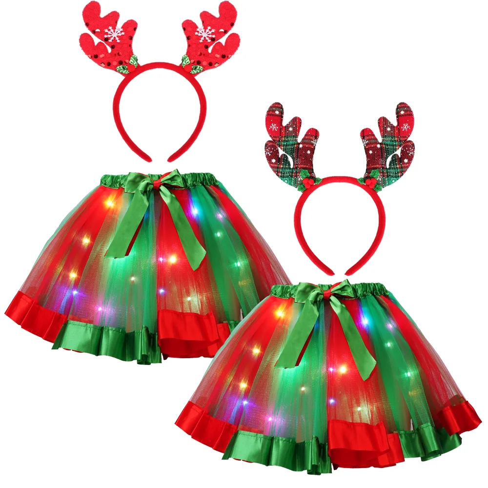 Light-Up Tutu & Antler Sets, 4 pcs, Multicolor