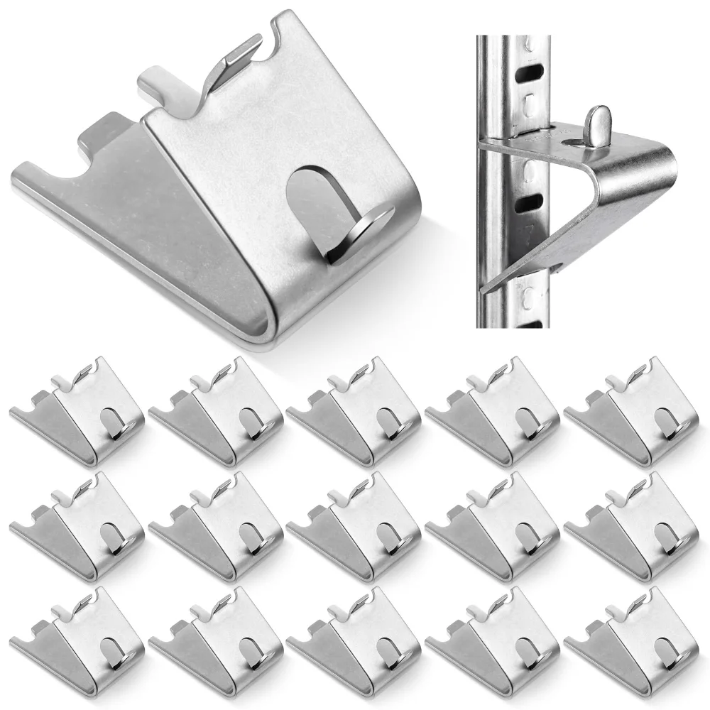 Fridge Shelf Clips, 16 pcs, Silver